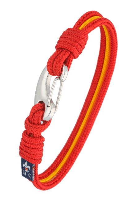 Pulsera hombre cordón náutico ancla y bandera España TH27