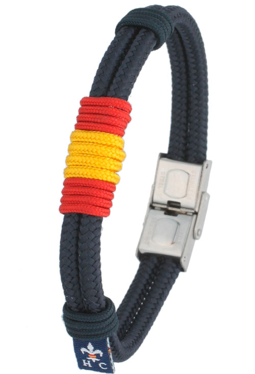 Pulsera hombre cordón náutico ancla y bandera España TH27