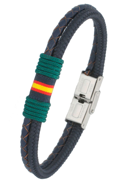 Pulsera hombre cordón náutico ancla y bandera España TH27