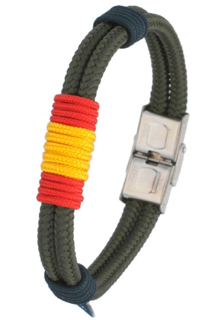 Pulsera hombre cordón náutico ancla y bandera España TH27