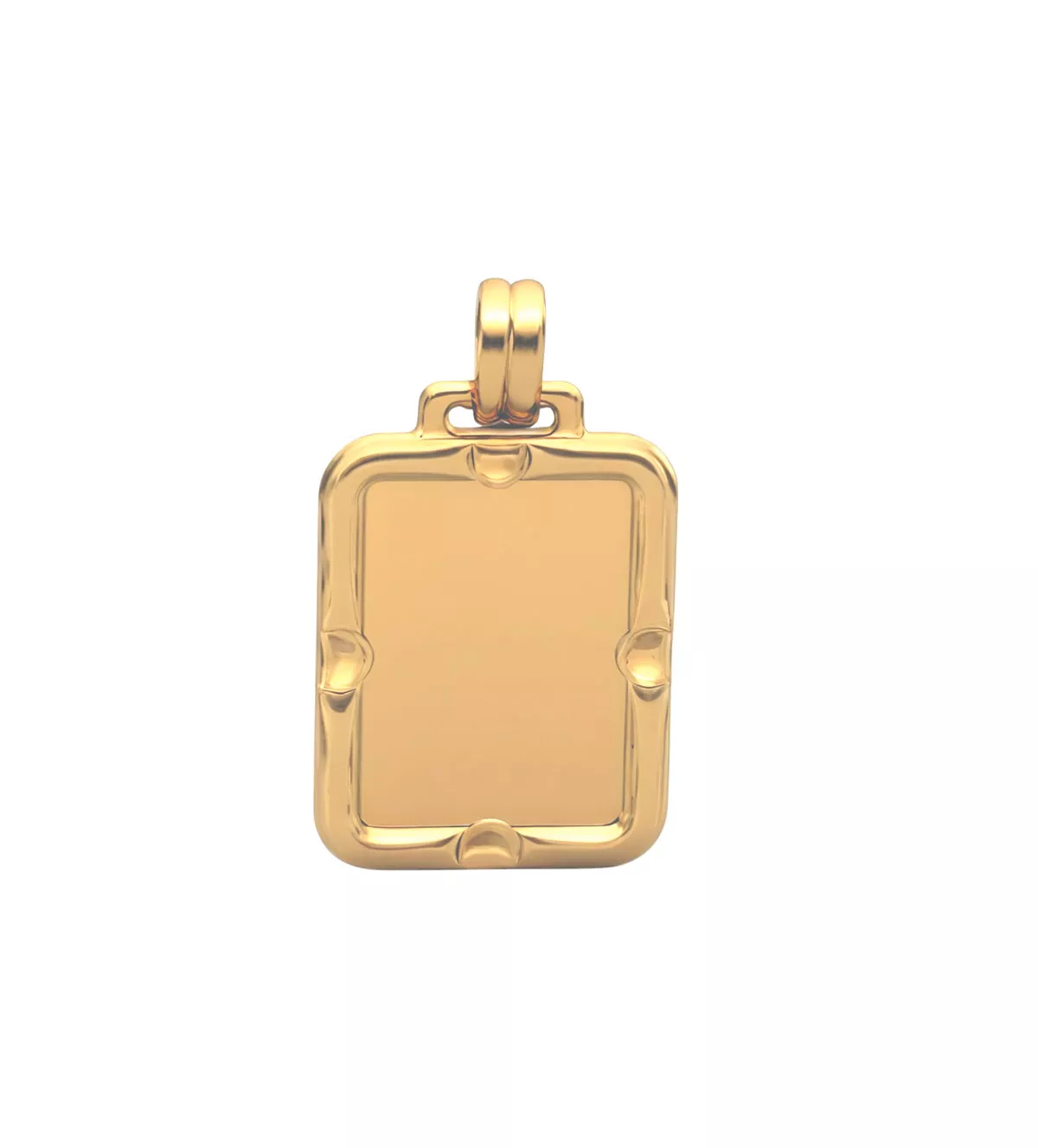 chapa de identidad oro 9k vista de frente