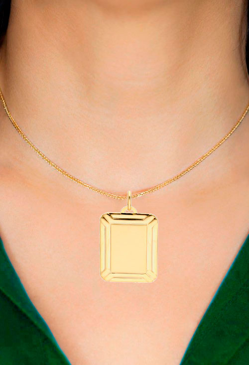 chapa identidad oro 9 kilates acabado mate brillo vista modelo 296_9K152-712_02