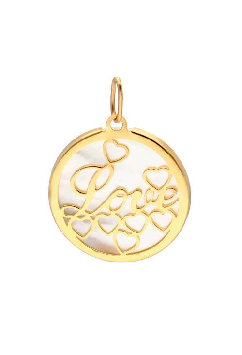 colgante oro 18 kilates y nacar love toma de frente 030_3795