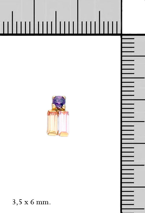 pendientes oro 18 kilates y cuarzos de color foto con medidas 030_3490-2_M