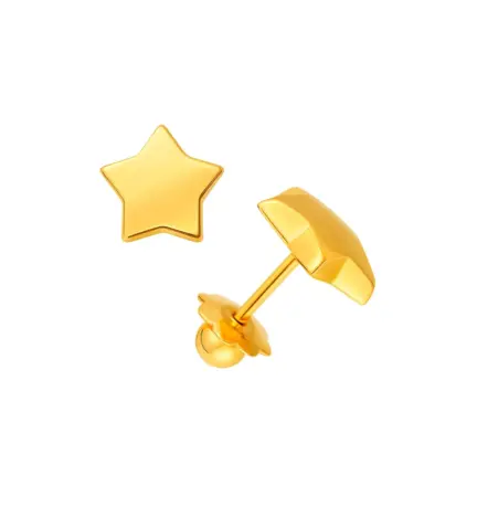 pendientes de bebe oro 18k estrellas