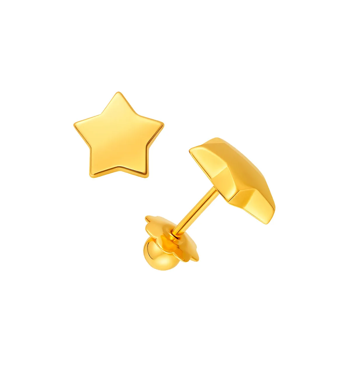 pendientes de bebe oro 18k estrellas