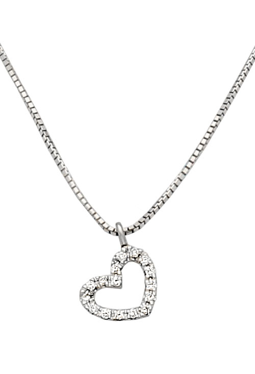 gargantilla oro blanco 18 kilates cadena veneciana con colgante motivo corazon diamantes vista principal 305_Z535-10