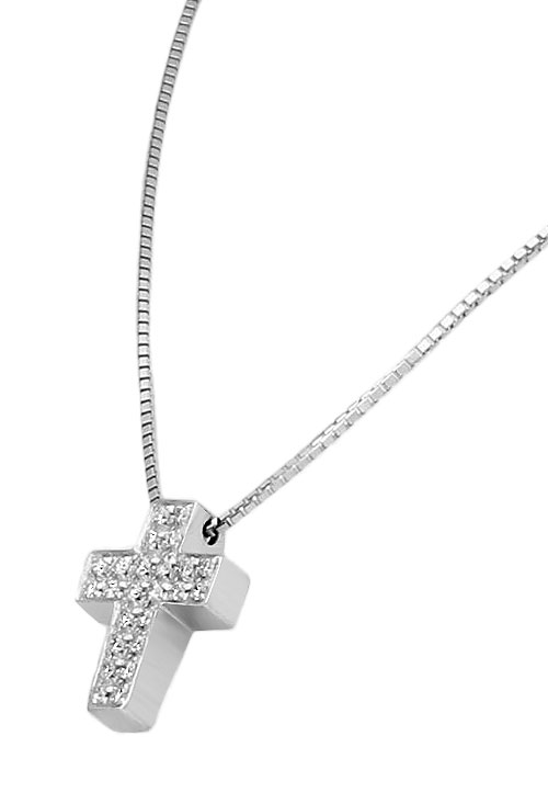 gargantilla oro blanco 18 kilates y diamantes cadena veneciana y motivo cruz vista lateral 305_GM104-10_01