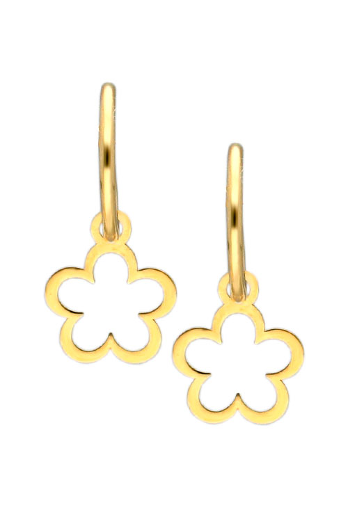 pendientes largos criolla con colgante calado forma de flor fotografia para joyeria online vista frontal 085_29000-1212OAMG