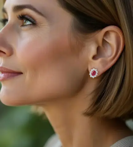 pendientes-de-oro-blanco-con-rubi-y-circones-002_4468B-P-R modelo IA