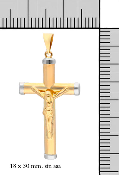 crucifijo oro bicolor 18k foto con medidas 085_4193_M