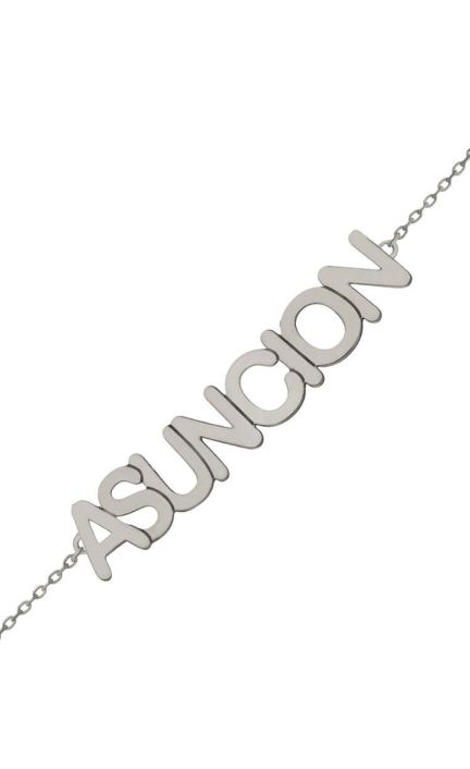 Pulsera personalizada de oro blanco para crear nombre grande 287_PU1363