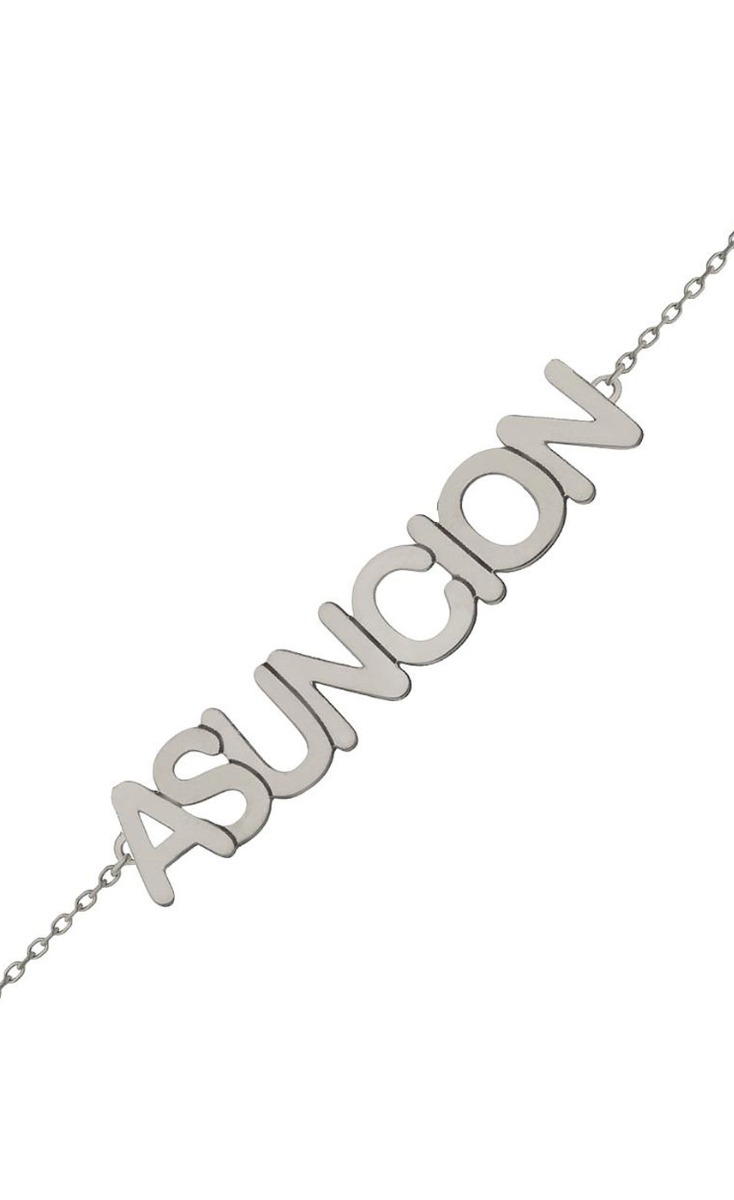 Pulsera personalizada de oro blanco para crear nombre grande 287_PU1363