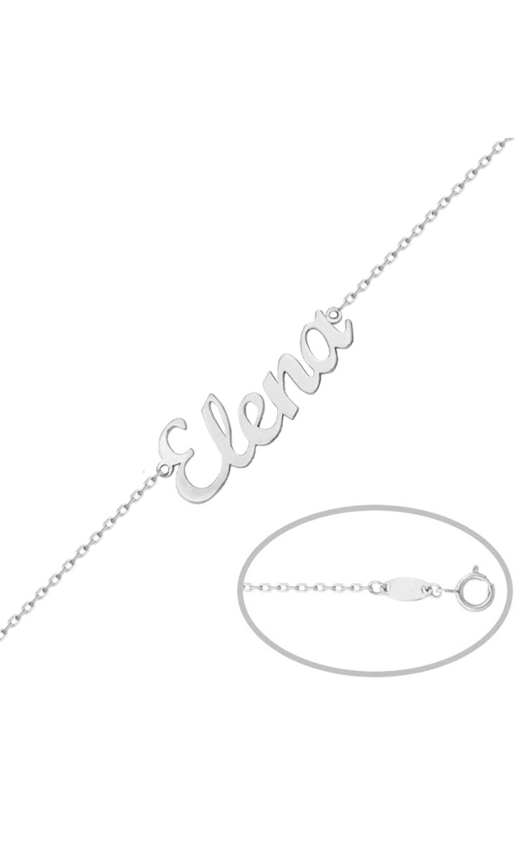 Pulsera personalizada en oro blanco nombre 287_PU48