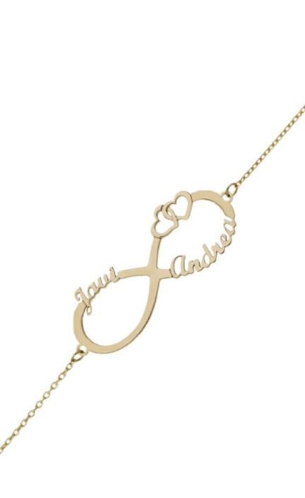 Pulsera personalizada infinito con nombres en oro 287_PU1366