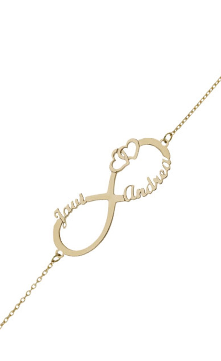 Pulsera personalizada infinito con nombres en oro 287_PU1366