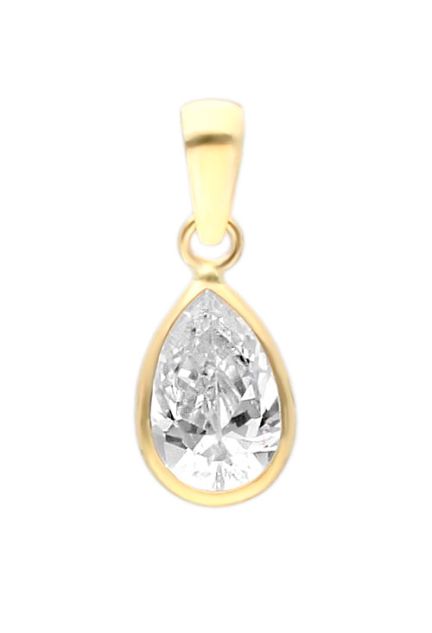 colgante oro amarillo 18k con circonita talla pera 002_8938CG foto frontal