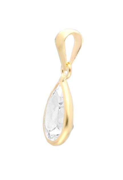 colgante oro amarillo 18k con circonita talla pera 002_8938CG_01 foto lateral
