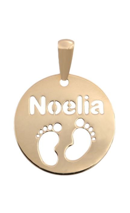 Colgante personalizado oro 18 Ktes, pies bebé niño 287_G694