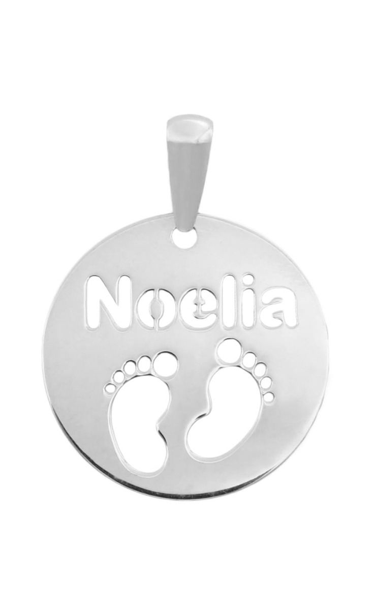 Colgante personalizado oro blanco 18 Ktes, pies bebé niño 287_G722