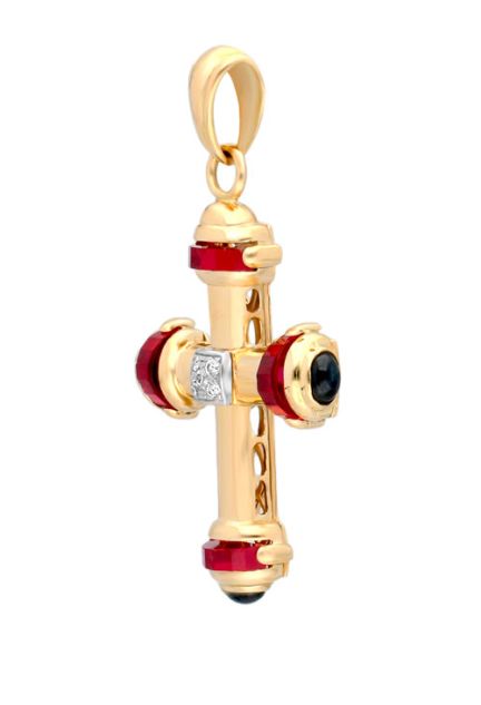 cruz obispal oro 18 ktes con similes color zafiro y rubi 038_LO-005-21MY01_01