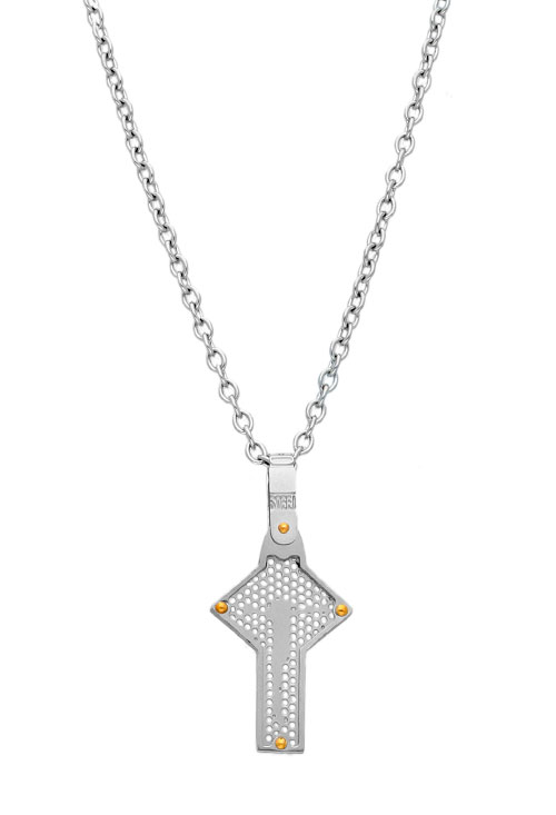 gargantilla de acero con motivo crucifijo toma frontal 088_015357-8