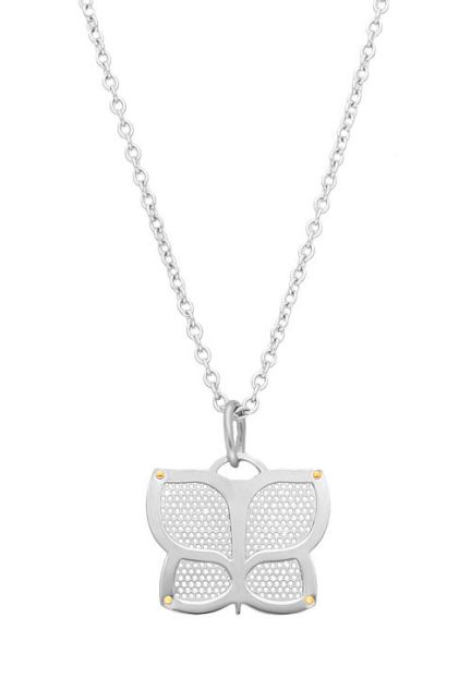 gargantilla de acero motivo mariposa toma frontal 088_015357-6