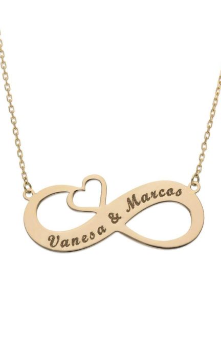 Gargantilla personalizada de oro infinito y corazón 287_G941