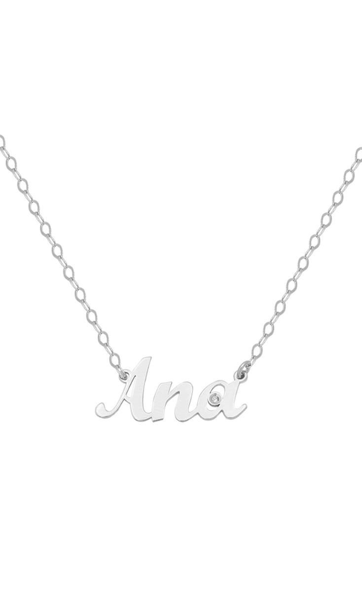 Gargantilla personalizada en oro blanco con diamantes nombre pequeño 287_G241