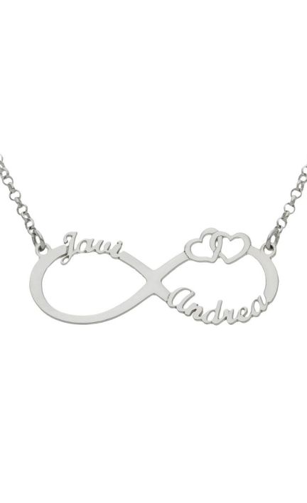 Gargantilla personalizada en oro blanco infinito con nombres 287_G985
