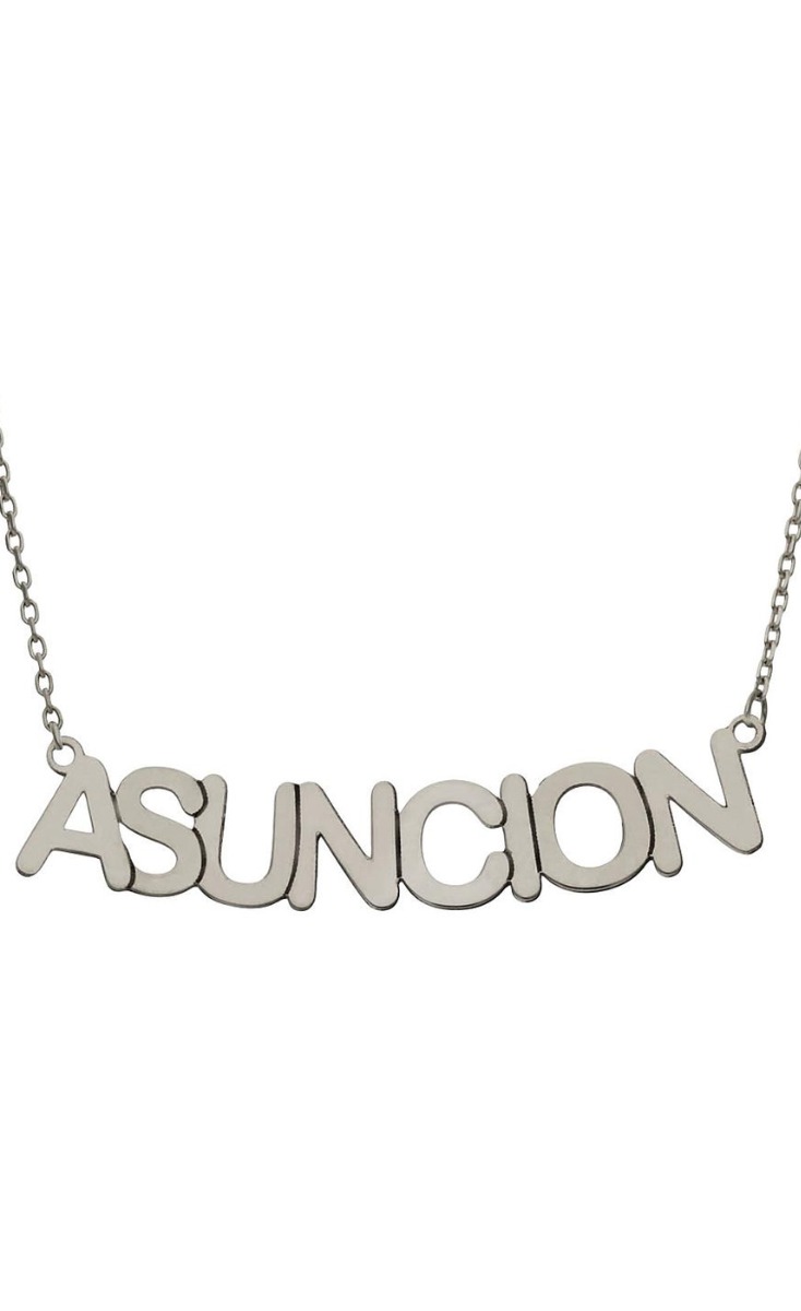 Gargantilla personalizada en oro blanco para poner nombre grande 287_G972