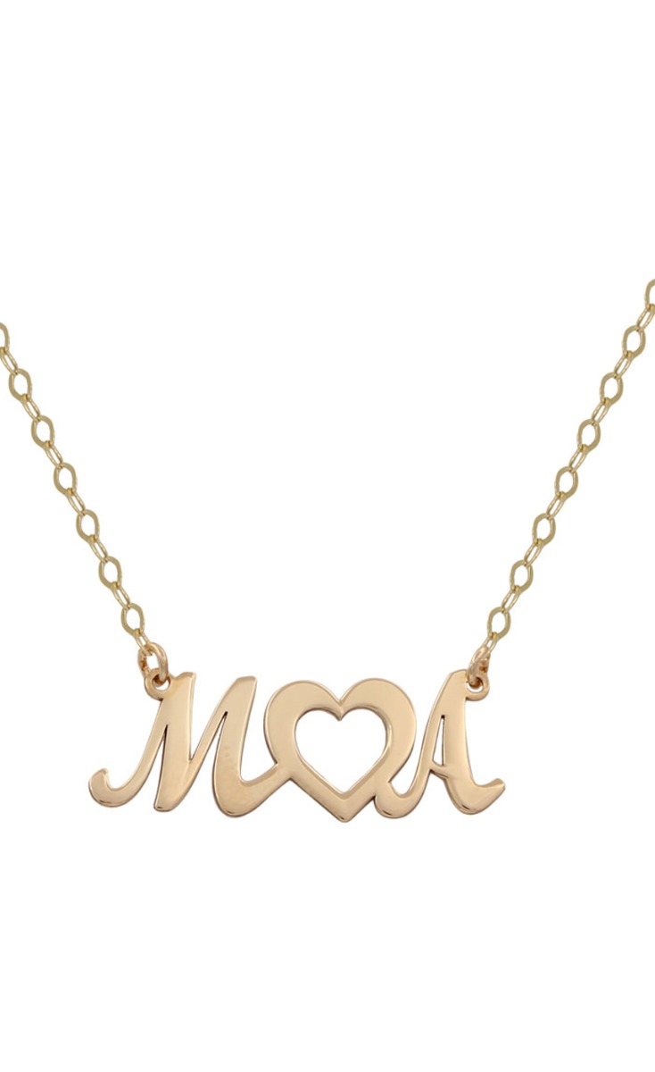 Gargantilla personalizada iniciales con corazón en oro 18 Ktes 287_G688