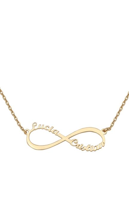 Gargantilla personalizada en oro blanco infinito con nombres 287_G985
