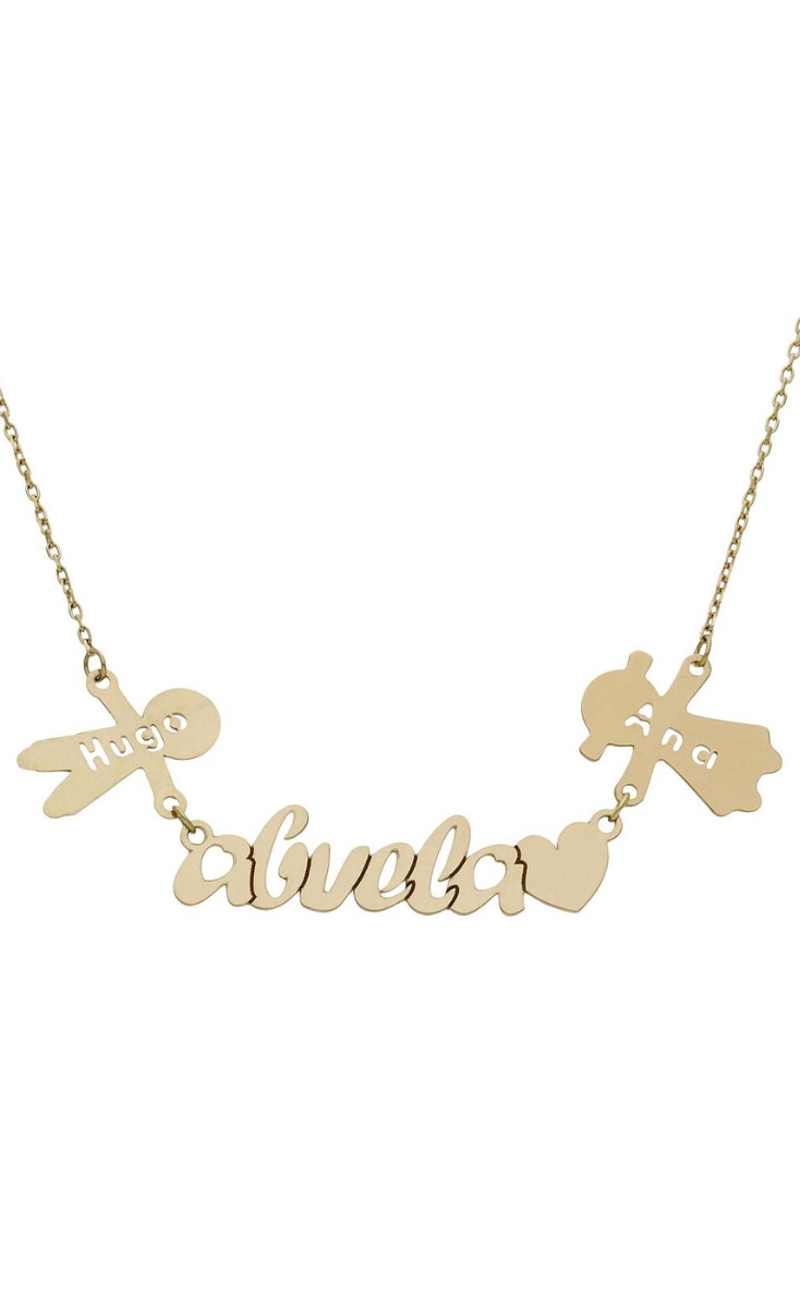 Gargantilla personalizada oro abuela con nombres en siluetas 287_G1011