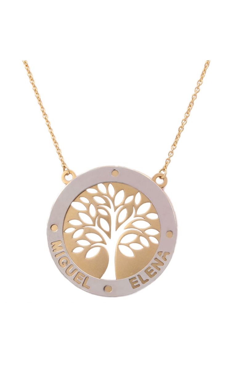 Gargantilla personalizada oro, silueta de niño para nombre 287_G690