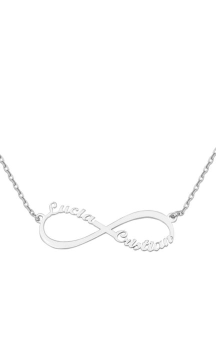 Gargantilla personalizada en oro blanco infinito con nombres 287_G985