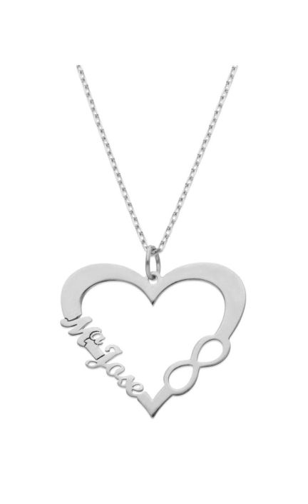 Gargantilla personalizada oro blanco corazón calado, infinito 287_G946