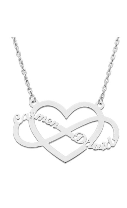 Gargantilla personalizada oro blanco infinito y corazón 287_G940