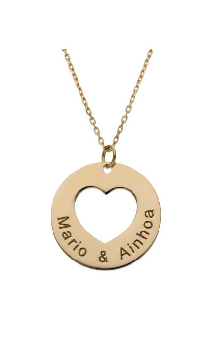 Gargantilla personalizada oro corazón calado con nombres 287_G951