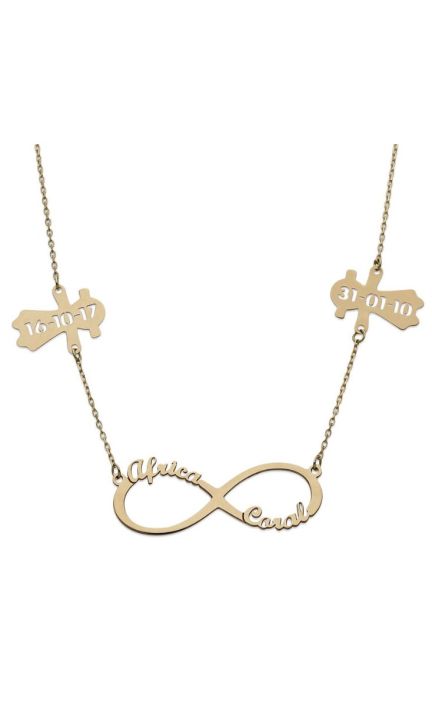 Gargantilla personalizada oro infinito con nombres y siluetas 287_G932