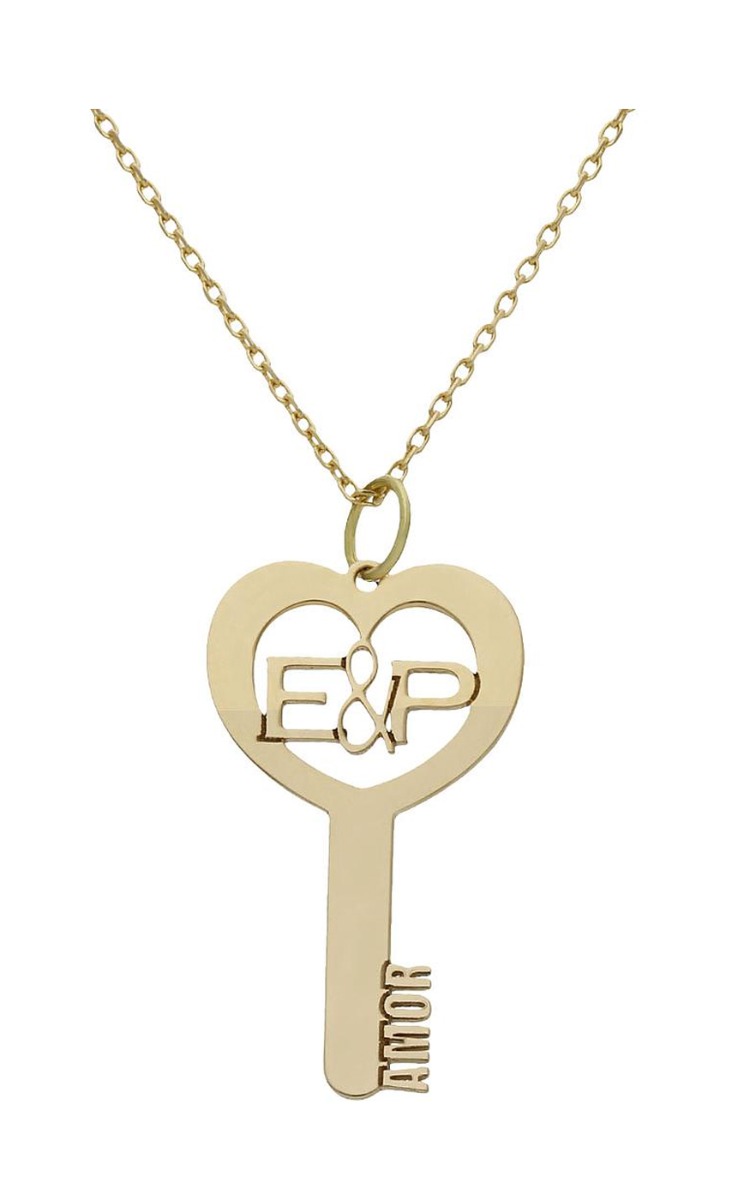 Gargantilla personalizada oro llave corazón iniciales 287_G982