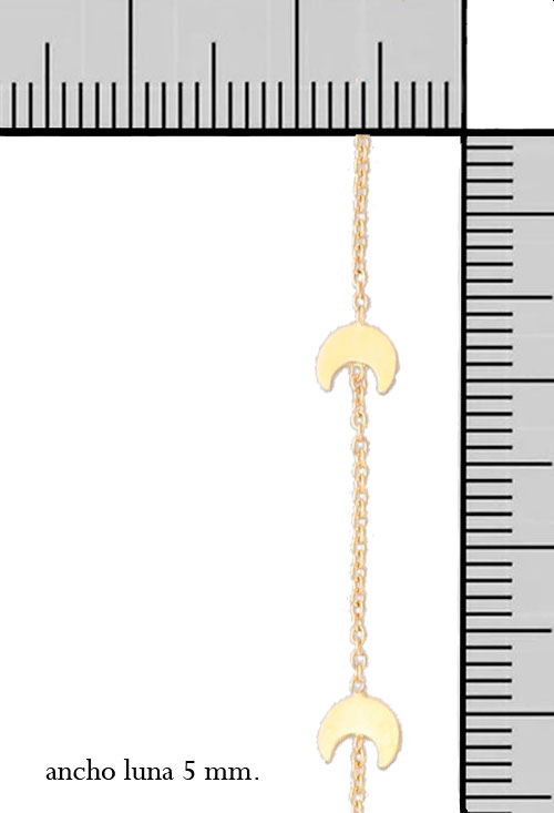 pulsera oro amarillo entrepiezas lunas foto con medidas