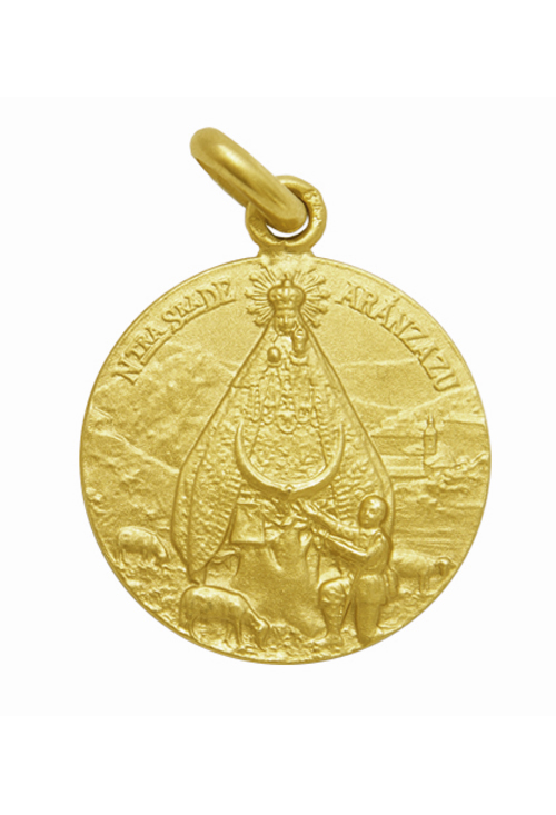 Medalla oro de Nuestra Señora de Aranzazu 16 mm. 268_M1-1-197-16