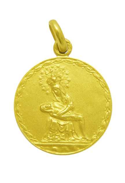Medalla de oro de la Virgen de la Piedad 20 mm 268_M1-1-135-20