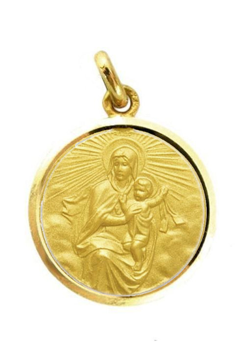 Medalla de la Virgen del Carmen Manto, bisel lapidado de 22 mm 268_M1-1-145-22L