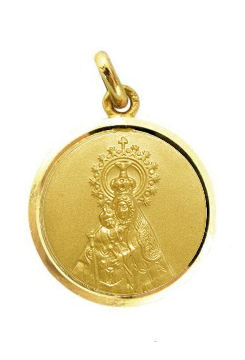 Medalla de oro de Nuestra Señora del Mar 20 mm bisel lapidado 268_M1-1-161-20L