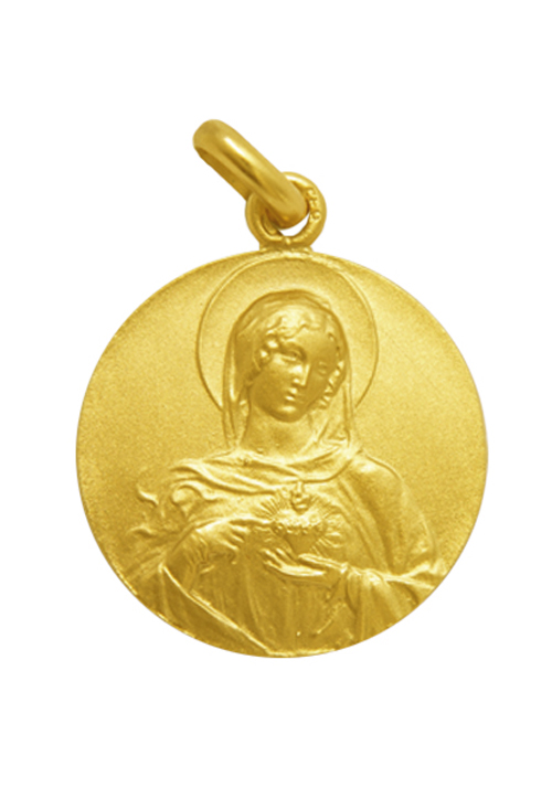 Medalla de oro del Sagrado Corazón de María 25 mm 268_M1-1-134-25