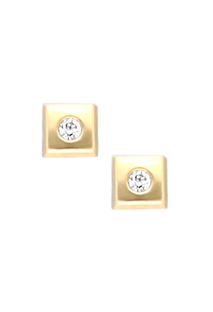 pendiente oro amarillo 18k para recien nacida foto frontal