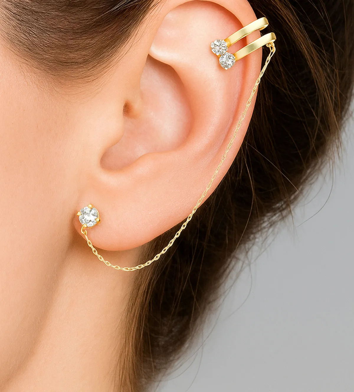 Pendiente de oro 18 ktes. con piercing helix 002_56327-P