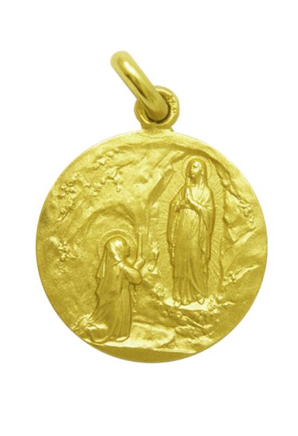 Medalla de oro de Nuestra Señora de Lourdes 25 mm 268_M1-1-75-25
